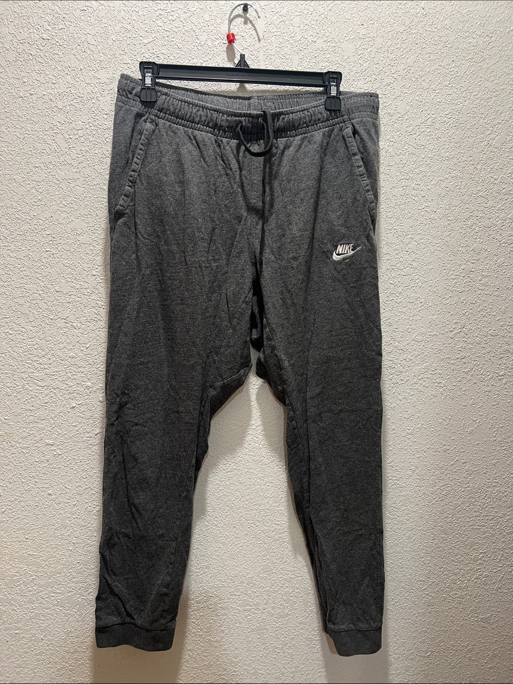 Nike Charcoal Gray Athletic Joggers with White Logo